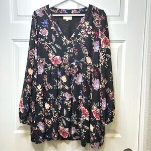 MELLODAY Black Floral Mini Dress